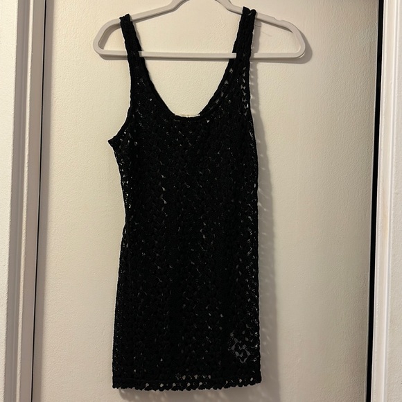 Urban Outfitter black crocheted tank top/ coverup, only worn twice, sz M - Picture 1 of 7
